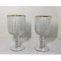 Gold Rim Beer Wine Glass